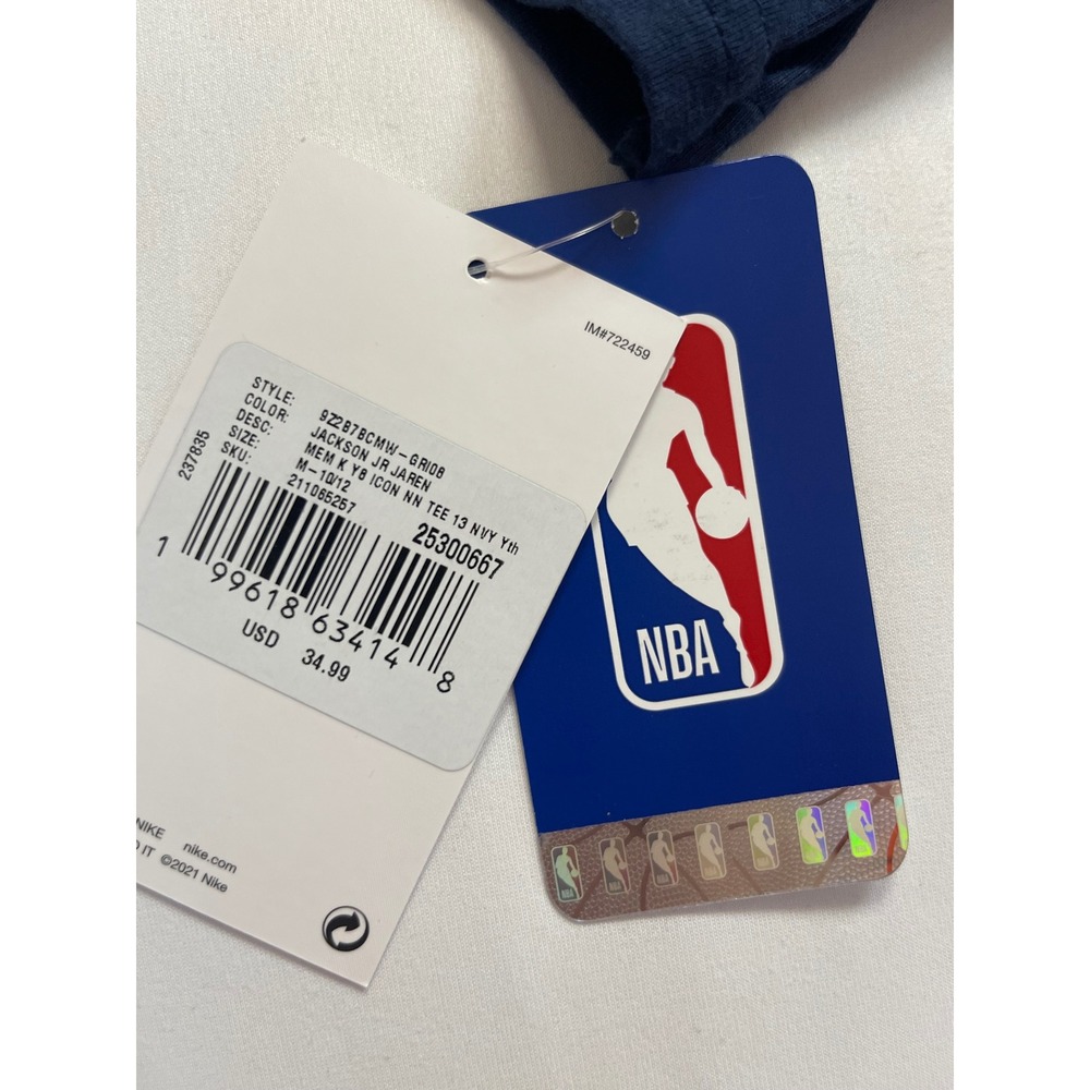 Nike Memphis Grizzlies Jaren Jackson Jr 8 NBA Youth T-Shirt Navy Blue M 10/12 - Picture 7 of 7